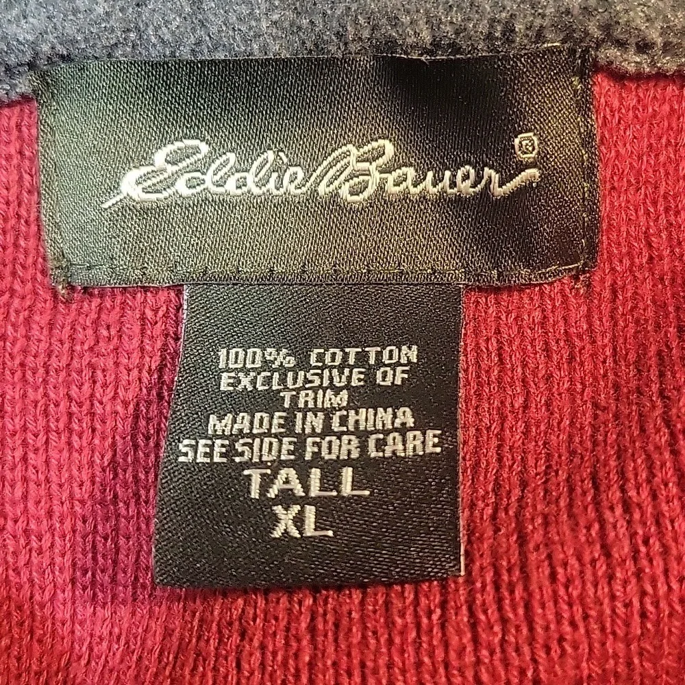 EDDIE BAUER Red, White, and Gray Crew Neck Men's Sweater‎ XL/TG - Picture 8 of 8